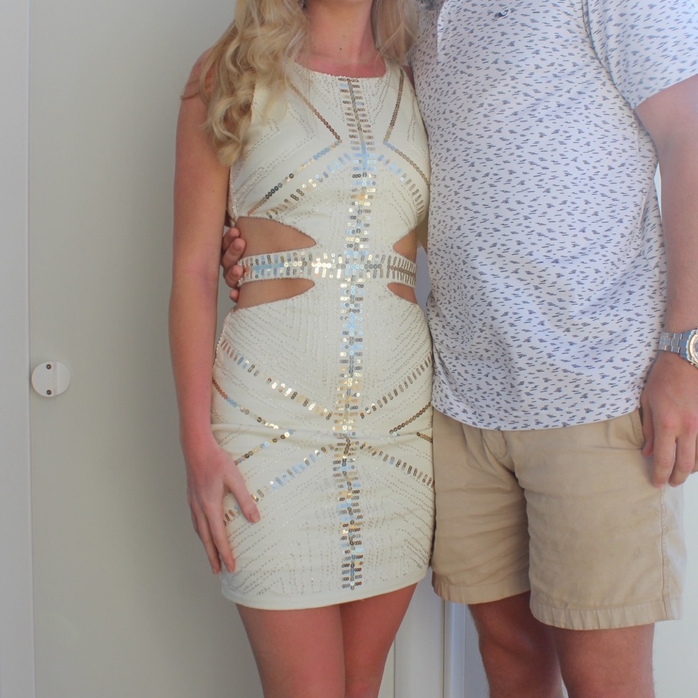 Altar’d State Gold/White cut out dress